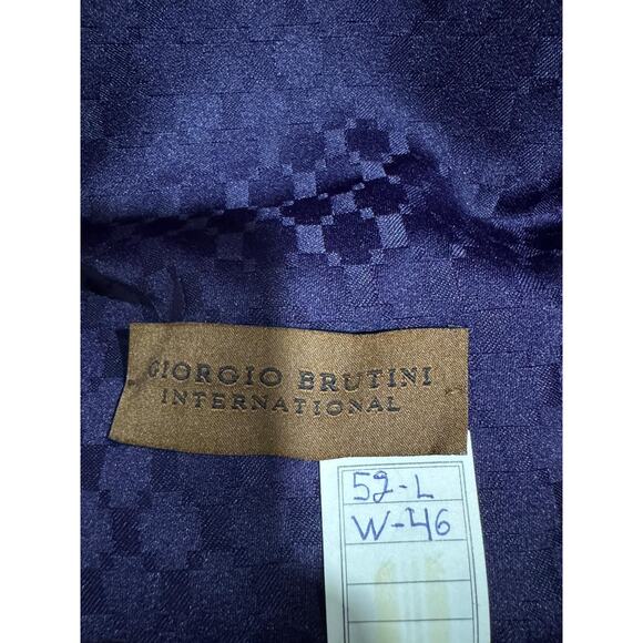 Giorgio Brutini “Antonio” Suit 52L – Dark Purple Checker Pattern, New w/ Tags - Picture 7 of 7
